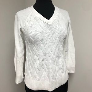 Karen Scott Cable Knit 3/4 Sweater